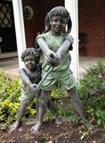 Outdoor bronze statues