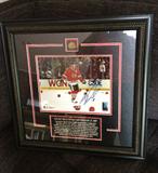 Chicago Blackhawks Toews Hat Trick framed