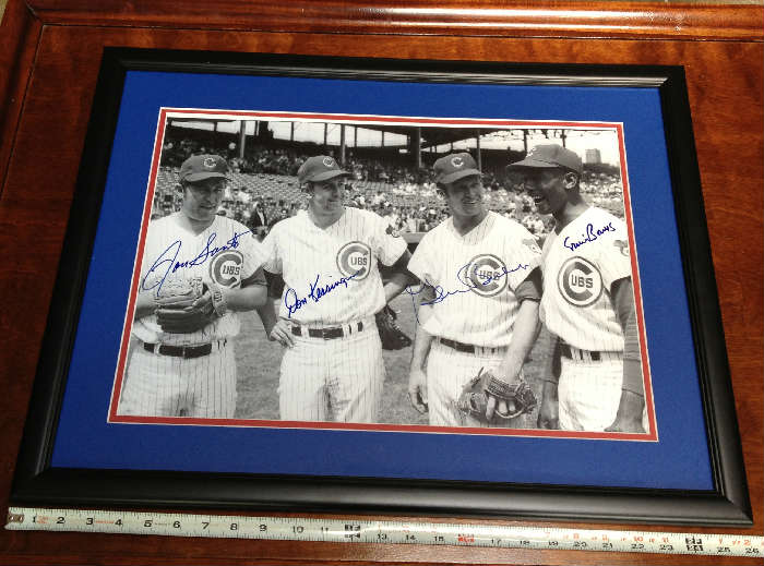 Chicago Cubs 1969 infield, autographed and professionally framed
Ron Santo, Don Kessinger, Glenn Beckert, Ernie Banks