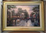 Thomas Kinkade print on canvas, framed size 44x32 w COA