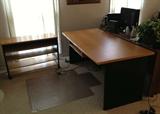 Desk w side table
