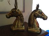 Brass horse bookends & other equine themed items
