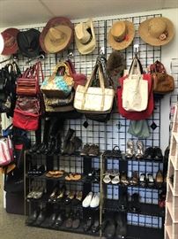 hats, purses, and shoes