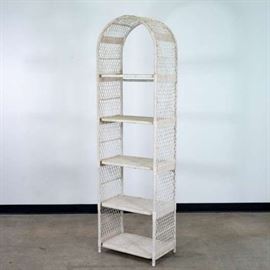 5 SHELF WICKER MEDIUM ETAGERE BOOKCASE BOOKSHELF
