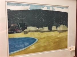 Vintage etching by John Brunsdon 71/75 edition. John Reginald Brunsdon ARCA was a British printmaker and painter. He was born in Cheltenham 15 August 1933 and died in Ipswich 13 April 2014. Brunsdon studied at the Cheltenham College of Art from 1949 to 1953