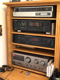 Vintage stereo equipment throughout house