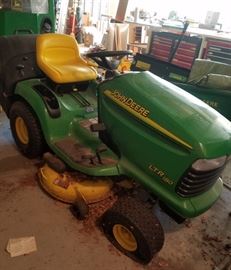 John Deere LTR 180 rear-bag mower, front view