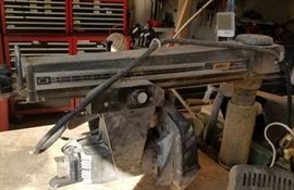 Craftsman Commercial 12 inch radial arm saw, rear view