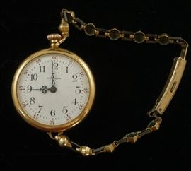 ladies Waltham pocket watch - 14k