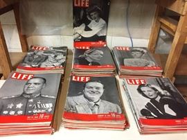 Life magazines from 1937, 1943, 1945
