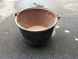 Antique copper apple butter kettle.
