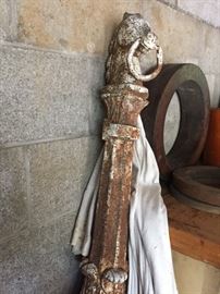 Antique cast iron hitching post.