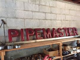 Pipemaster plastic letter sign.