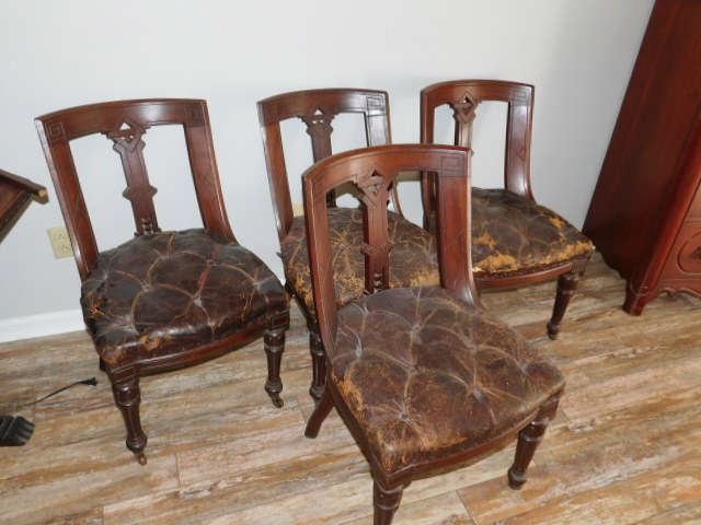 Victorian Dining Chairs, original upholstery