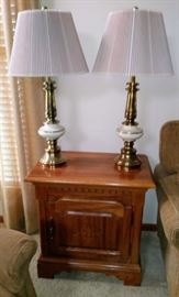 side table with lamp pair  *LIVING ROOM*
