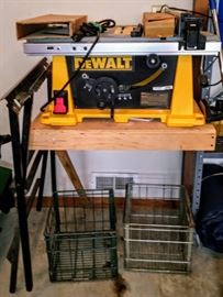 DeWalt saw & metal milk crates  *GARAGE*