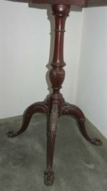 Antique Octagon Claw Foot Accent Table