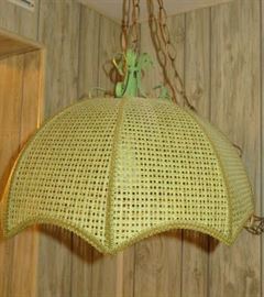 Cane Shade Hanging Swag Lamp