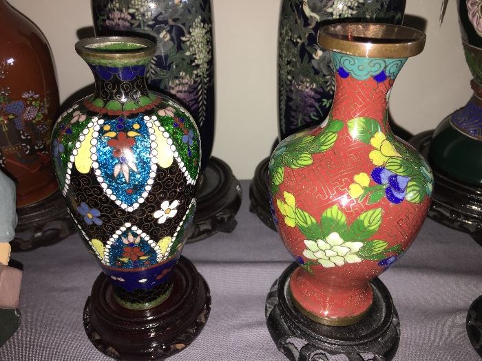 Chinese cloisonne collection- some pieces date back to the early 1900's.   