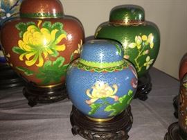 Cloisonne ginger jars - part of a collection with some pieces dating back to the early 1900's. 