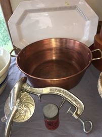 Large 2 handle copper pot.  This is a favorite of ours!  Vintage cherry stoner.