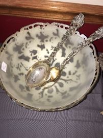 Vintage Silver bowl and accessories