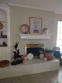 Jess Lord Pottery and Remington Bronze "The Buffalo Signal"