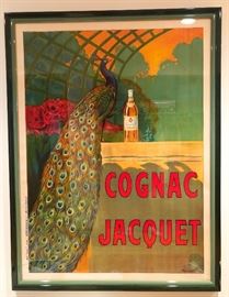 Cognac Jacquet peacock French poster