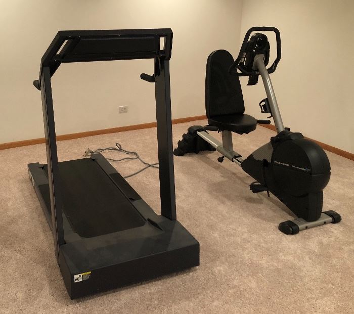 Exercise equipment. Recumbent bike, treadmill