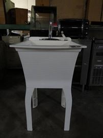 White Utility Sink with Faucet