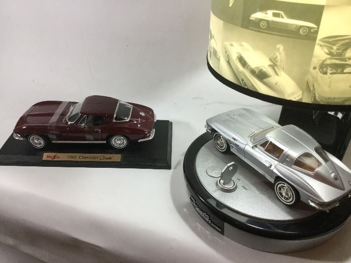 Replica Vintage Corvette Cars with Lamp  http://www.ctonlineauctions.com/detail.asp?id=760265