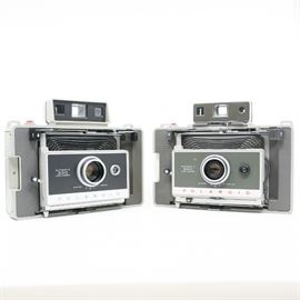 Vintage Polaroid Automatic 330 and 340 Land Instant Film Cameras