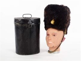 1868 British Victorian Named Bearskin Busby Helmet with Tin – 102nd Regiment of Foot (Royal Madras Fusiliers)