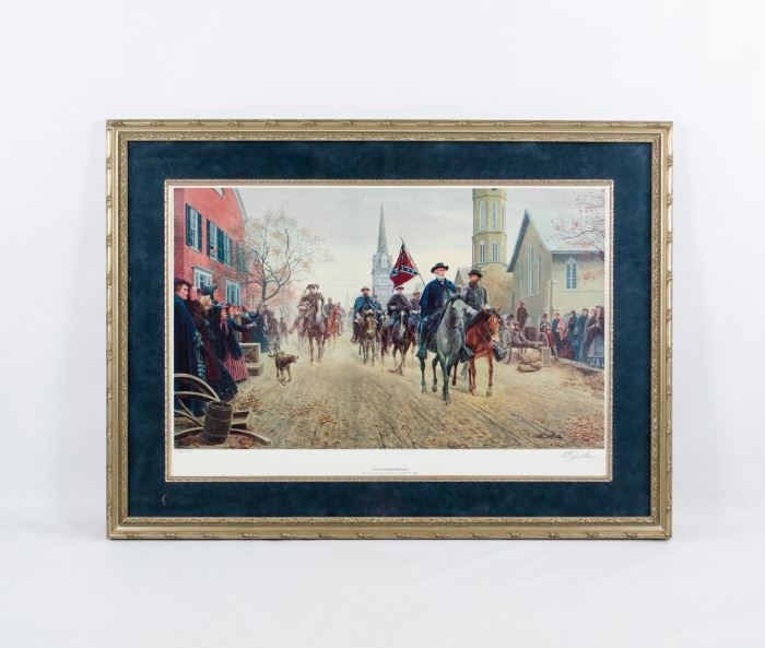Mont Kunstler “Lee at Fredericksburg” Signed Civil War Offset Lithograph – 1096/2000
