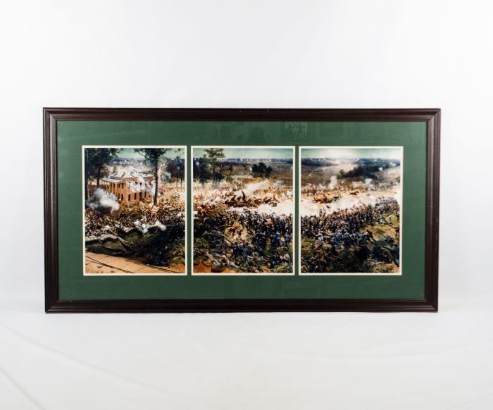 Eddie Tapp Signed Triptych Photograph of “The Battle of Atlanta” Civil War Cyclorama Painting – 184/5000
