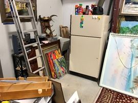 Fridge is for sale, works great, ladder is mine, it is not for sale.