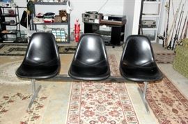 Rare Herman Miller 3 Seat Bench, Eames Design