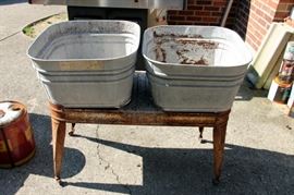 Wheeling Double Tub with Stand