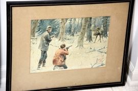 Nice, Early Hunting Watercolor