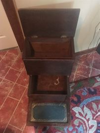 Antique Bed Step- with 2 storage bins. $450.00. Available at $350.00