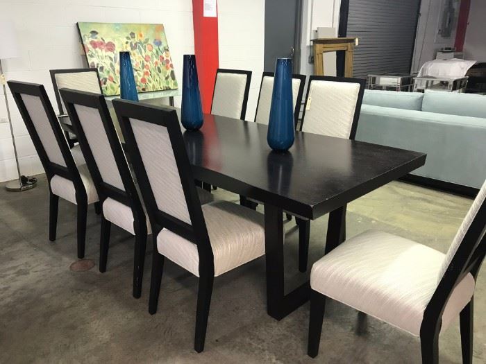 MITCHELL GOLD 96" DINING TABLE AND 8 CHAIRS! 
