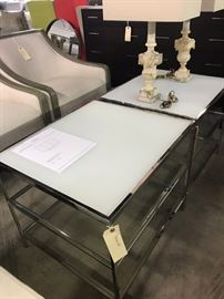 PAIR OF GREAT GLASS END TABLES BY MITCHELL GOLD 