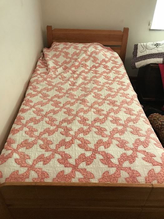 Twin hand made quilt - there are a pair of these.