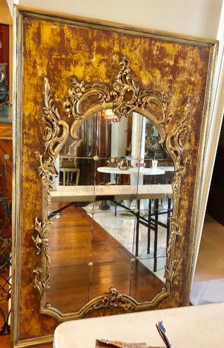 Faux tortoise shell very large mirror