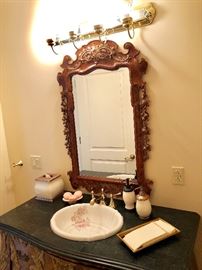 Mirror above sink