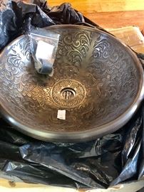 New with box oiled bronze bathroom sink never used