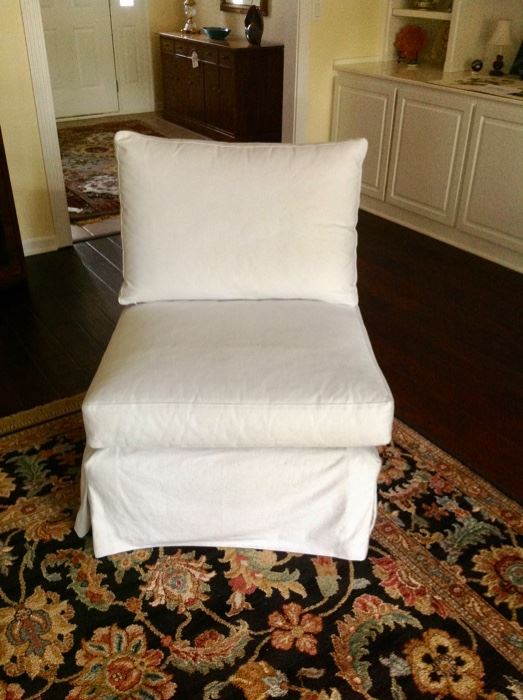 Covered White Swivel Chair - Very Comfortable