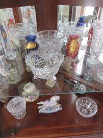 CRYSTAL BOWLS , BASKETS AND CANDY DISHES