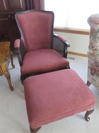 FRENCH PROVINCIAL CHAIR
WITH OTTOMAN
