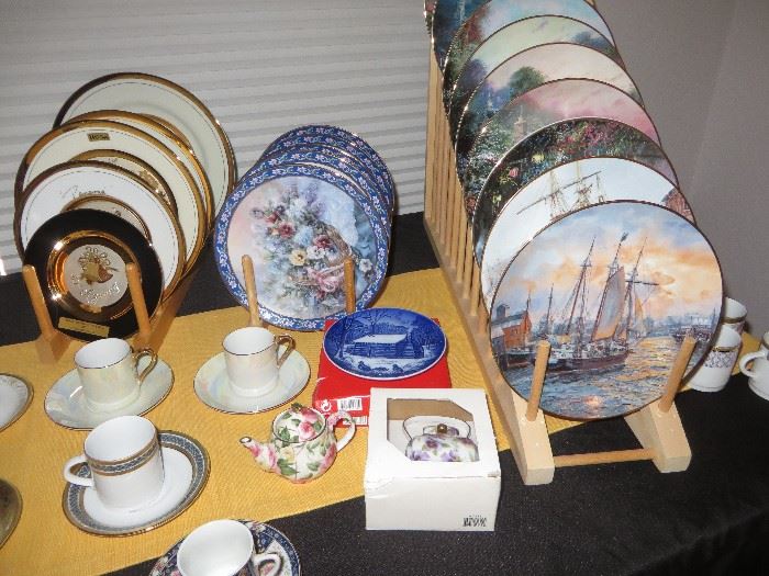 Assortment of Tea Cups and Collector Plates